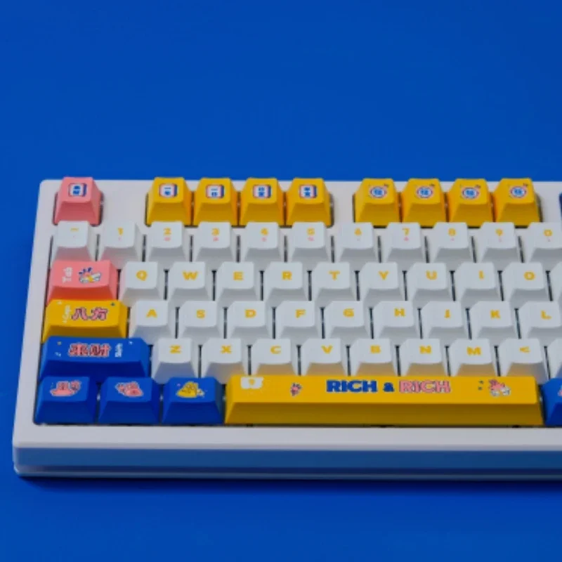 Riqueza de todas las direcciones, 150 teclas, teclas de perfil Cherry, sublimación de tinte PBT para teclado mecánico, accesorios personalizados para juegos - imagen 2