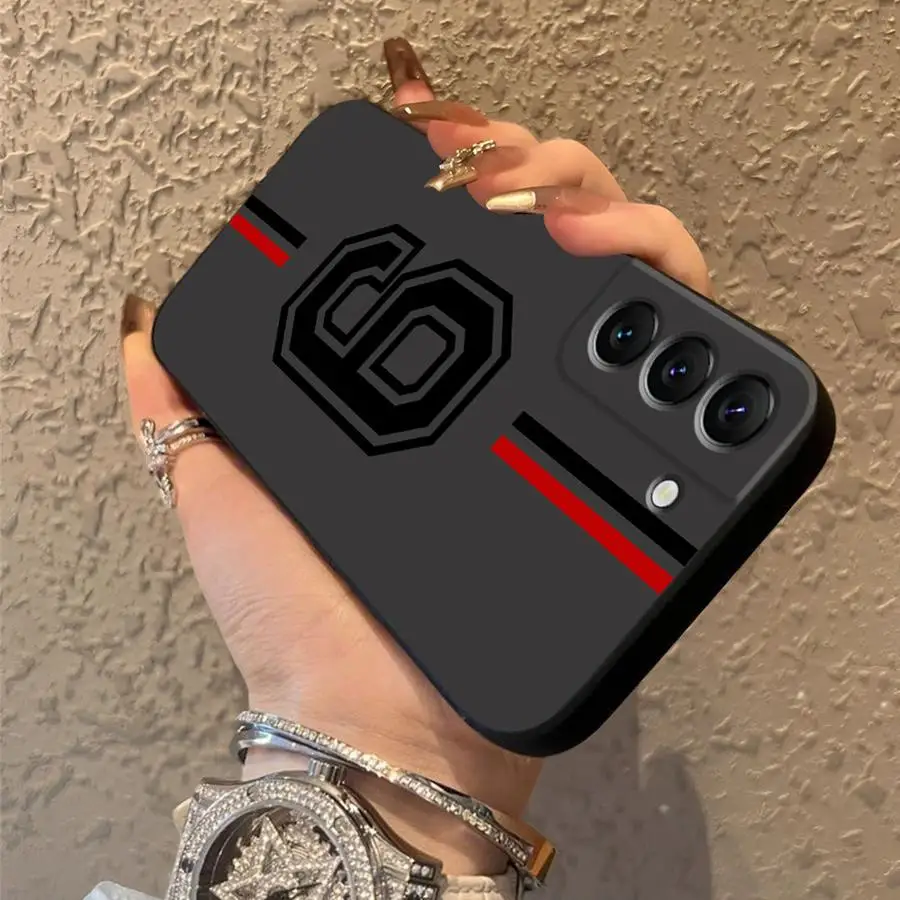 Funda de teléfono suave negra con número de pie para Samsung Galaxy S20 S25 Edge S21 FE S24 Plus S23 Ultra - imagen 2