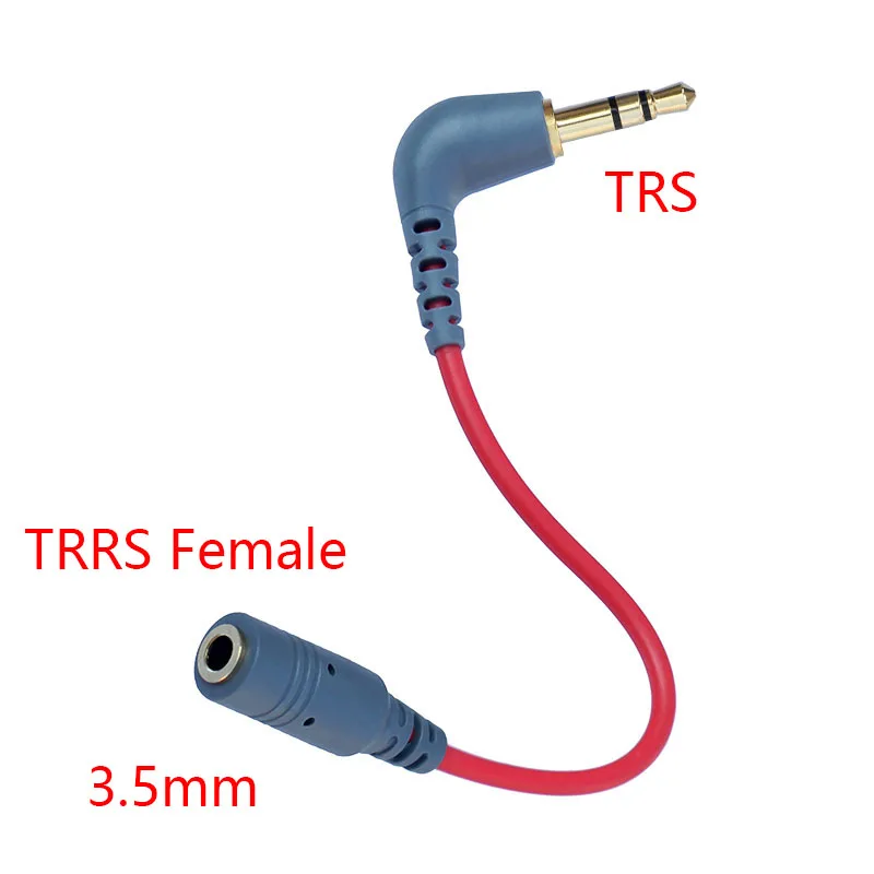 Cable TRRS hembra a TRS macho de 3,5mm, adaptador en ángulo de 90 grados para micrófono, micrófonos tipo VIDEOMIC