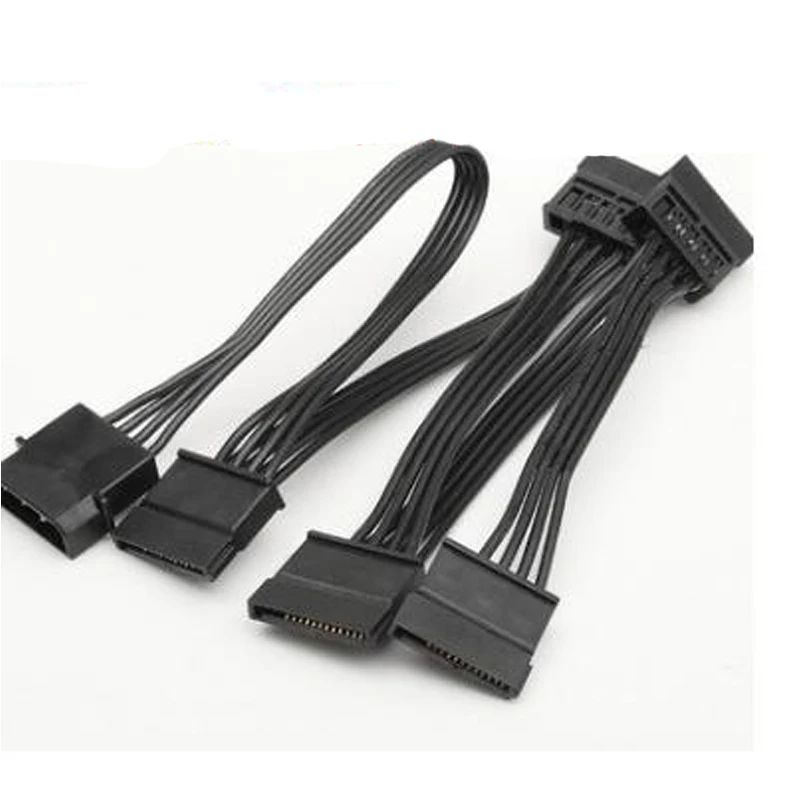 H1111Z para servidor de PC DIY, alimentación de 4 pines a 15 pines, 60CM, Molex, 4 pines, IDE, 1 a 5, SATA, 15 pines, Cable divisor de fuente de alimentación para disco duro