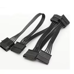 Adaptador Divisor Molex a SATA 15 Pines 60CM – 4 Pin Fuente 1 a 5 Discos Duros