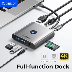 ORICO Hub USB-C HDMI 4K Ethernet PD para MacBook iPad