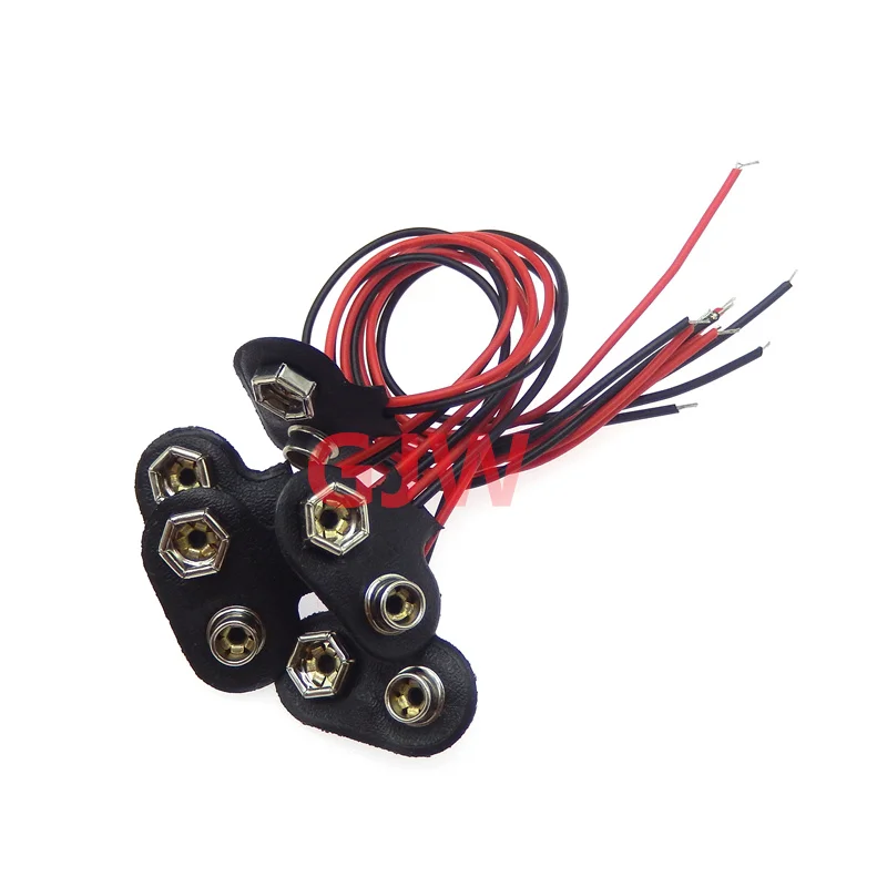 Hebilla de conector de Clips de batería de 9V, 10 piezas, 15cm, Negro, Rojo - imagen 4