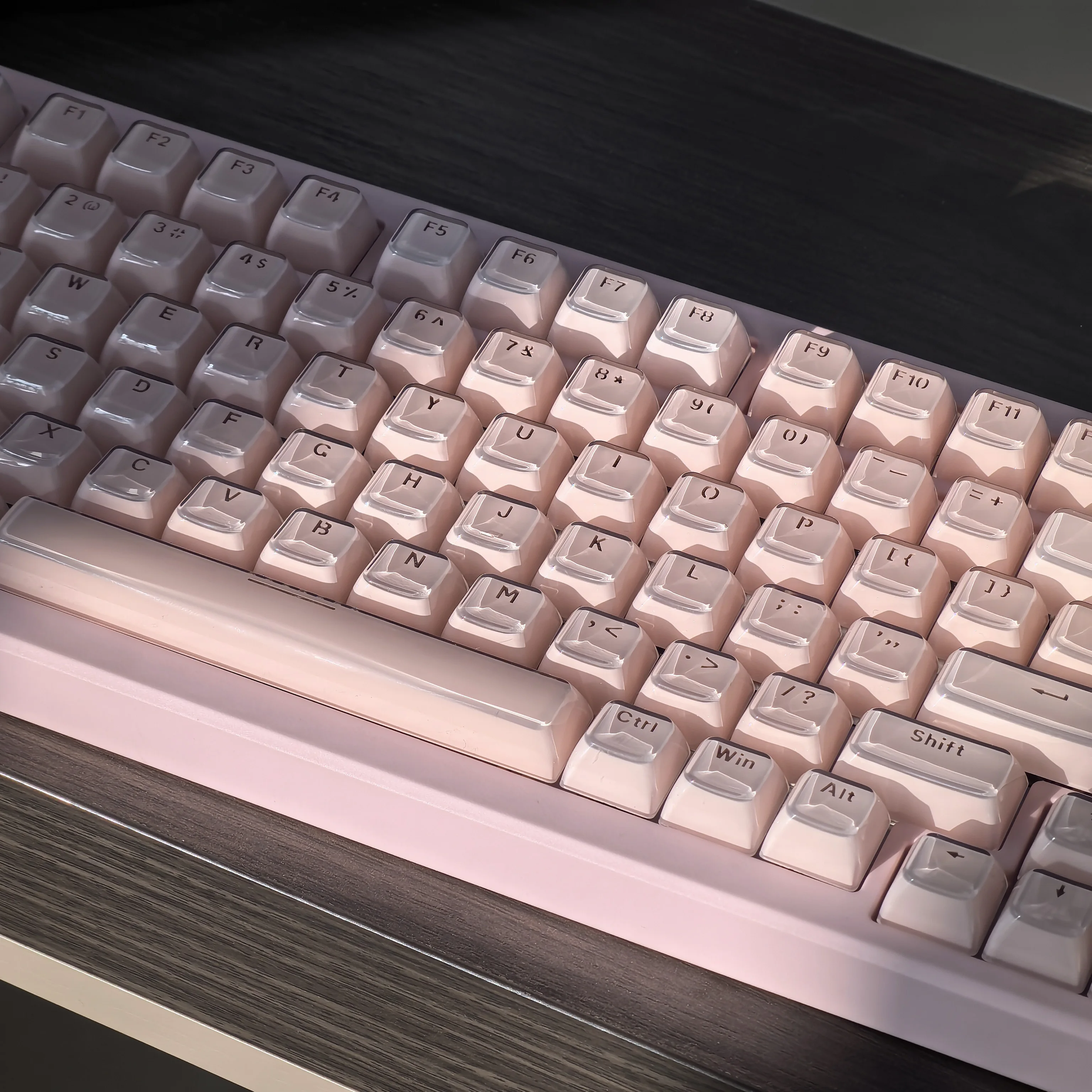 Teclas de cristal rosa, 135 teclas, diseño de Alice, teclas de teclado personalizadas, textura Diy, teclas transparentes - imagen 4
