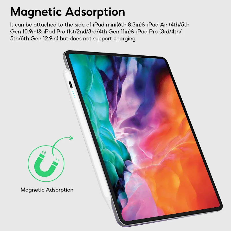 TBTIC lápiz capacitivo activo con inclinación de rechazo de palma para IPad Air 4 5th 10th Pro12.9 9th 8th 7th 6th Mini 6 5 Gen - imagen 2