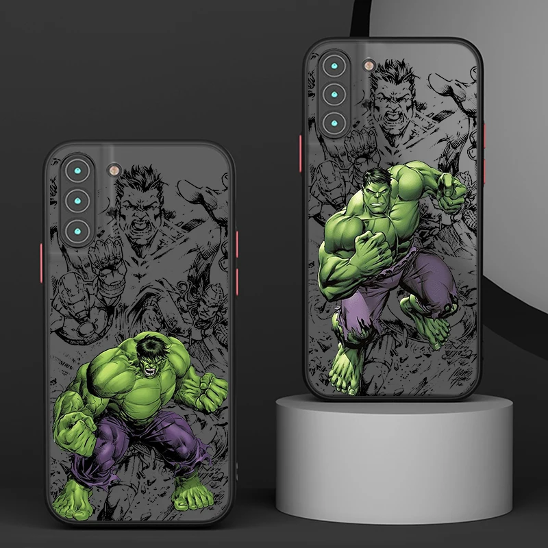 Funda de teléfono translúcida esmerilada para Samsung, vengadores, Hulk, S24, S23, S22, S21 Ultra, S20 FE, Note 20 Lite Plus
