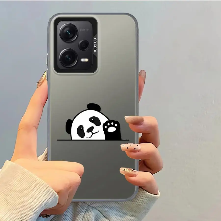 Funda trasera de teléfono para Xiaomi Redmi 9T 12C A1 A2 Plus A5 K60 14C 13C 9C 10C lindo Panda de dibujos animados - imagen 2