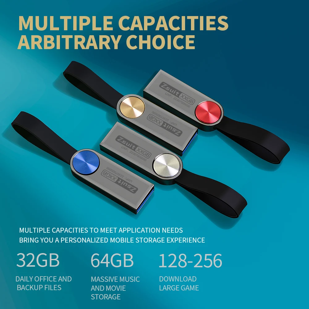 ZSUIT-unidad USB de alta velocidad, Pendrive de 10 piezas, 32GB, 64GB, 3,0 GB, 128GB, resistente al agua, de Metal, DD - imagen 5