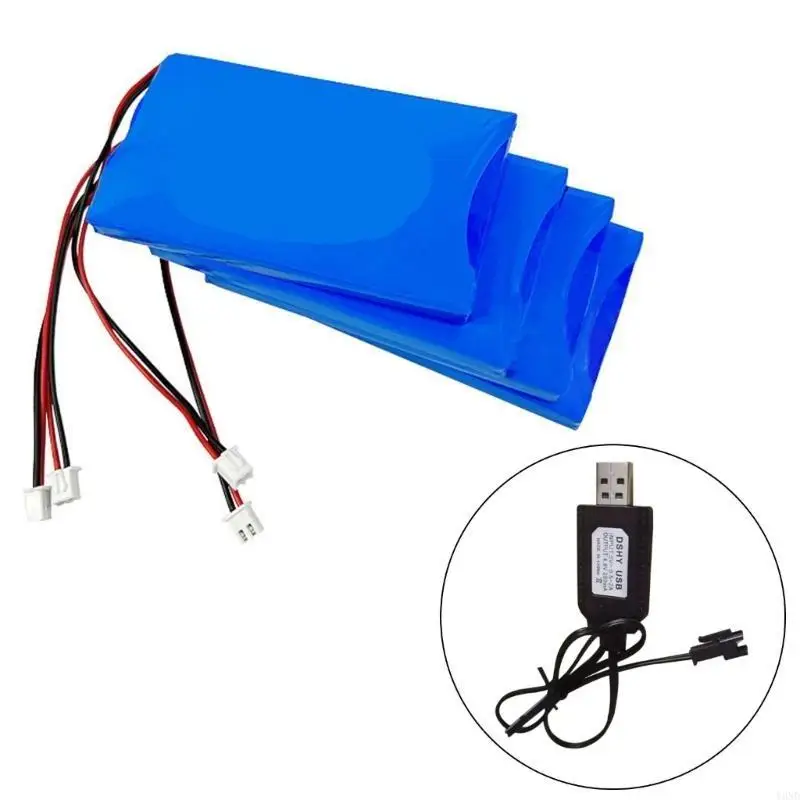 Conjunto 2 4.8V Cable cargador USB con conectores SM2.0 2P con protecciones sobrecargadas para baterías NIMH en y camiones - imagen 4