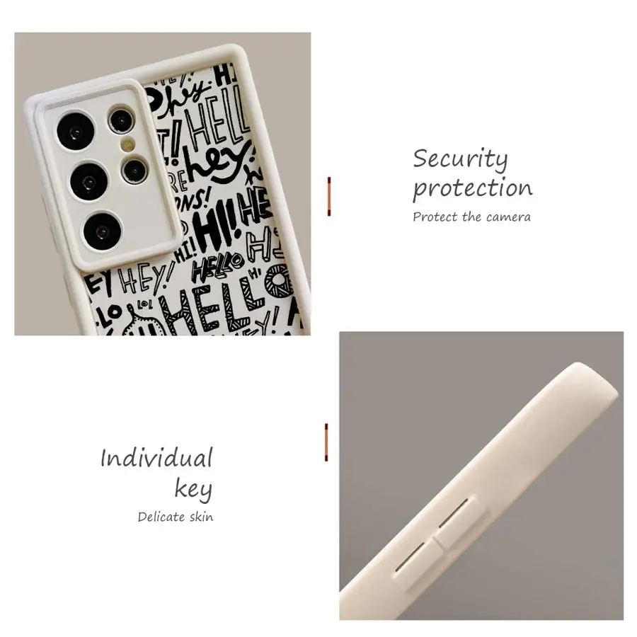 Funda con letras divertidas para Samsung Galaxy S23 S25 S21 S20 S22 S23 Plus Note 20 Ultra S24 FE S24 S25 funda Ultra suave - imagen 5