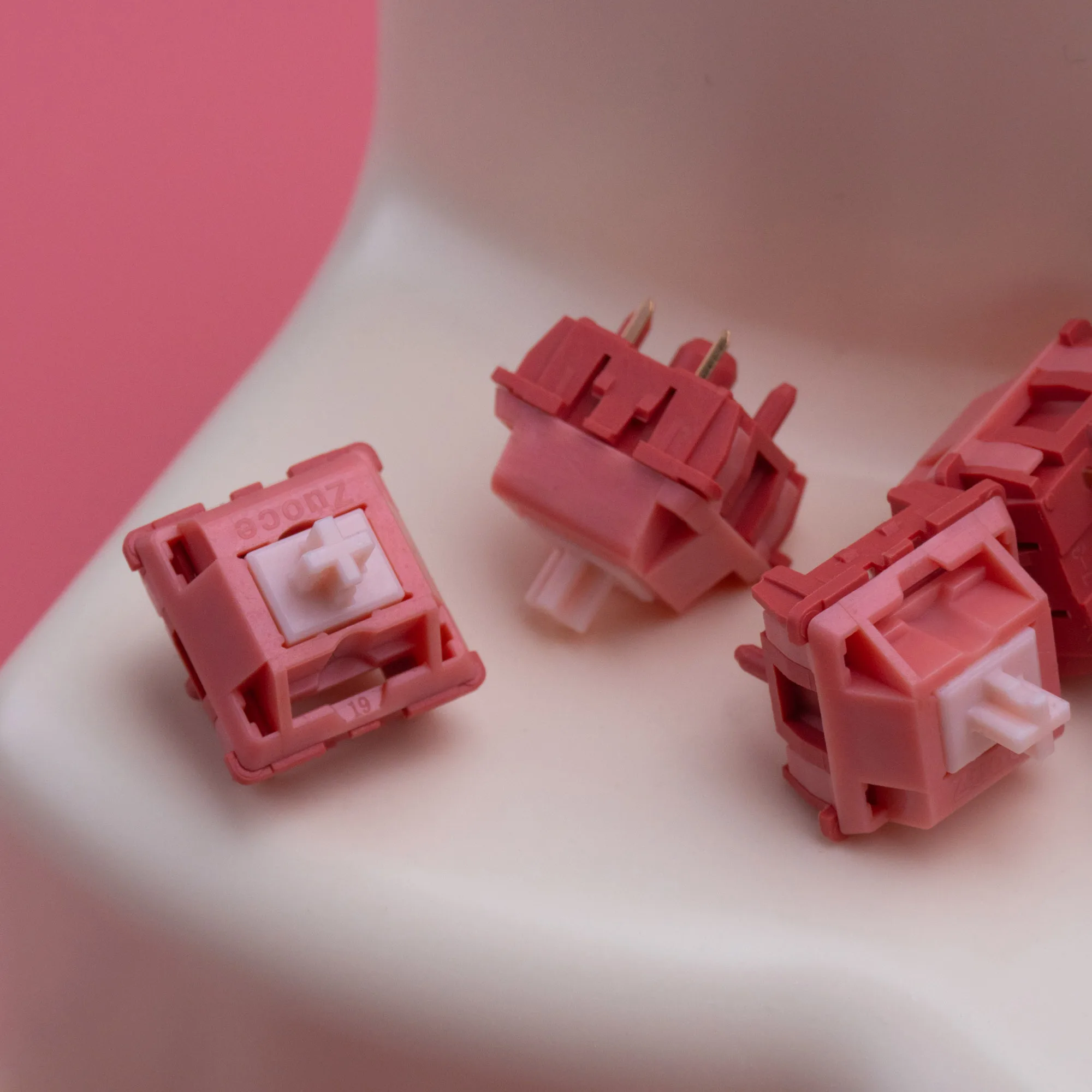 Zuoce-interruptor lineal de pomelo dulce, 33g, 38g, MX, para teclado mecánico, lubricado en fábrica, Srping largo, 21mm, POM PC - imagen 3