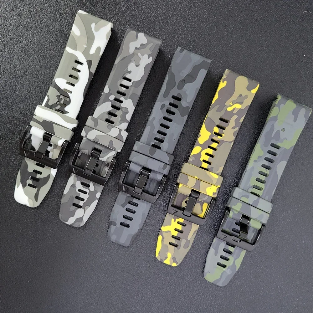 Correa de silicona de camuflaje deportiva QuickFit de 22mm y 26mm para Garmin Fenix 6X 7X Pro Band para pulsera Fenix 6Pro 5Plus - imagen 4