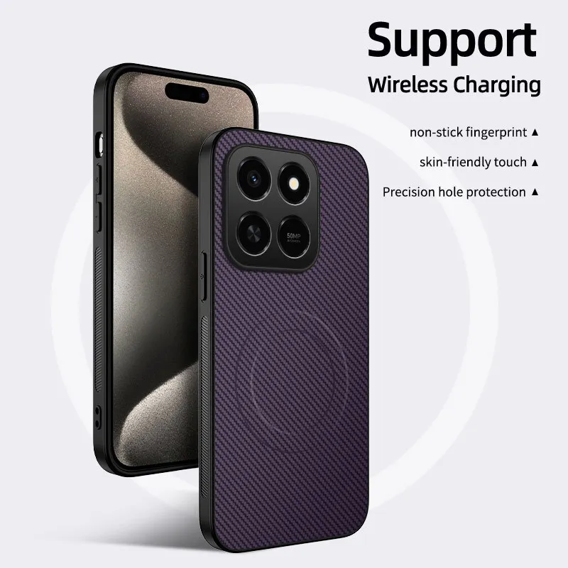 Para honor 400 Smart 5G x9D x7D Funda Simple de fibra esmerilada acrílica magnética agradable a la piel Funda anticaída para Honor x7D 4G Funda - imagen 3