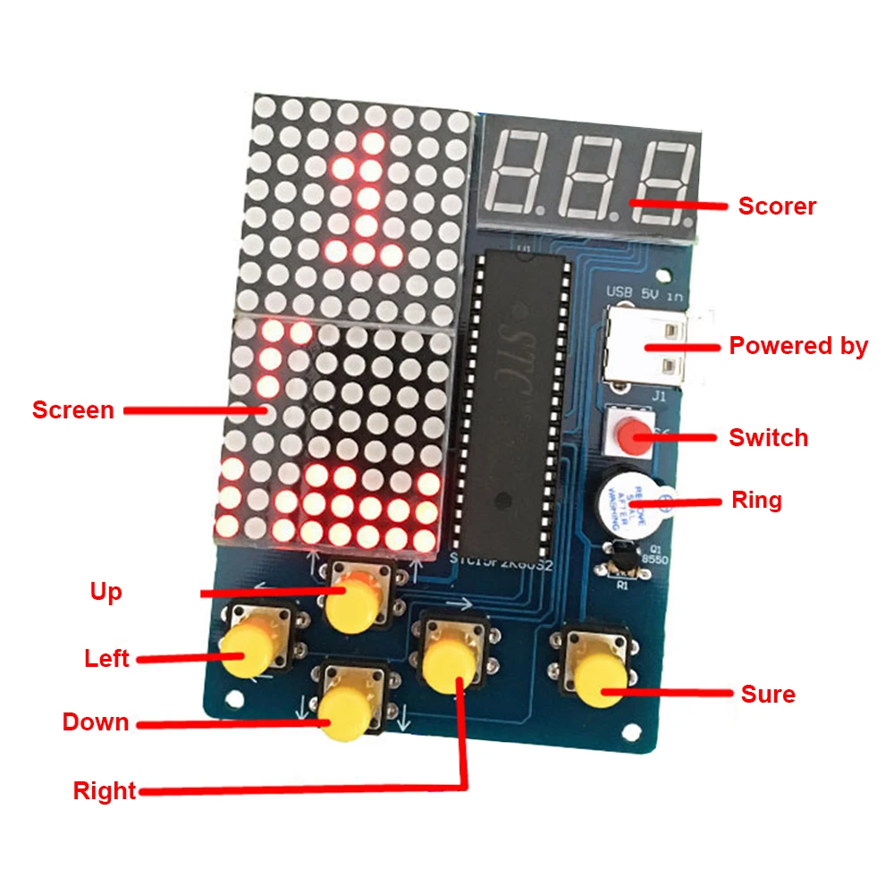 Kit de juego DIY, juego de entrenamiento de soldadura electrónica PCB, soporte Retro de serpiente/avión/juegos de carreras, juego electrónico DIY, juegos con acrílico - imagen 2