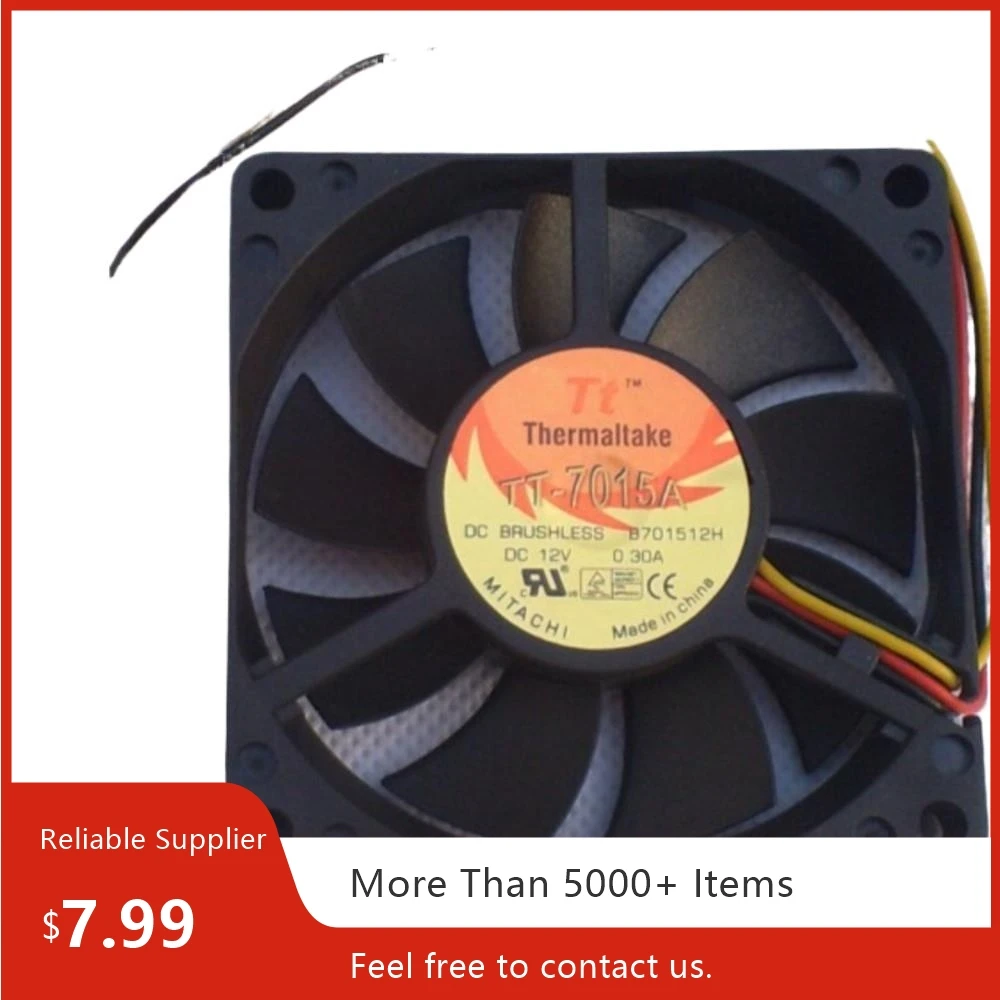 B B B 701512 H 70 mm x 15 mm DC 12 V 3 pines tac ventilador de rodamiento de bolas dual 3800 RPM para AMD CPU Cooler disipador de calor GPU, electrónica