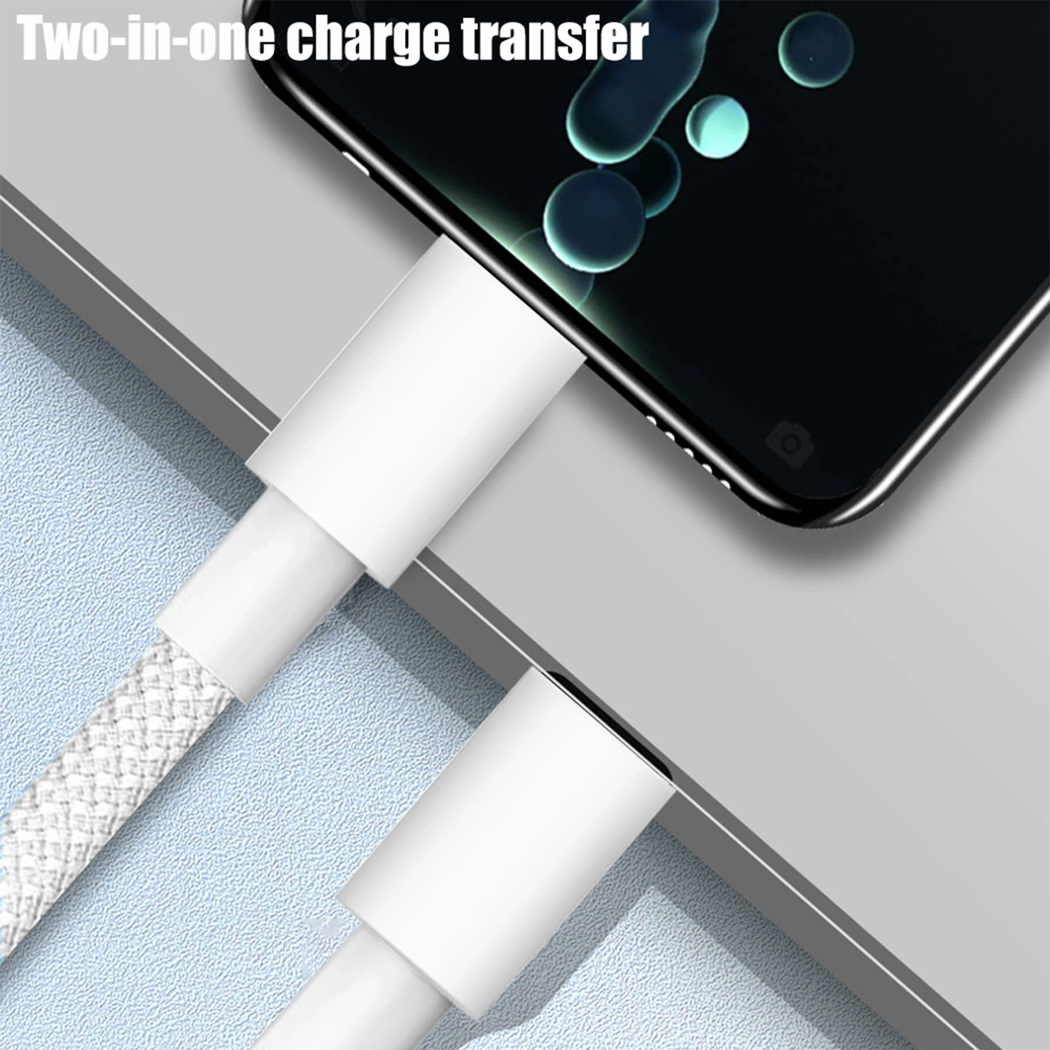 PD 27W carga súper rápida doble USB tipo C Cable cargador para iPhone 16 15 Pro Max USB-C Cable de transferencia de datos carga rápida - imagen 3