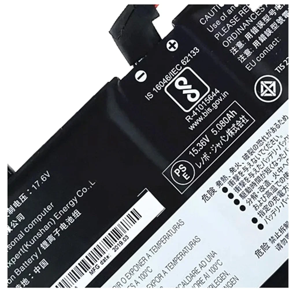 L17M4P72 15,36 V 80Wh 5.235Ah batería genuina L18M4P71 5B10W13953 L17C4P72 L17L4P72 para Lenovo X1 Extreme Gen 2 01YU911 - imagen 3