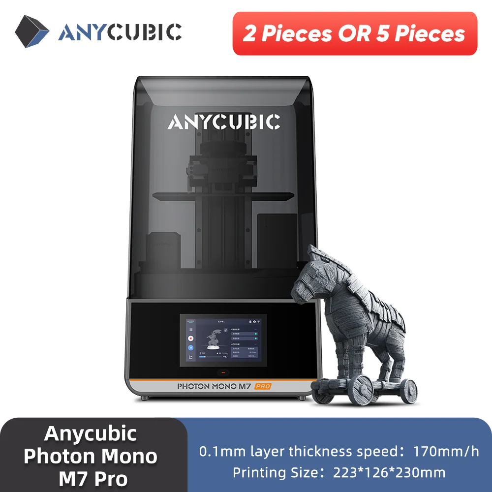 2 Pieces OR 5 Pieces ANYCUBIC Photon Mono M7 Pro MSLA-impresora 3D Mono de 14K, máquina de impresión 3D de resina LCD de 10,1 pulgadas, velocidad de hasta 170 mm/h - imagen 2