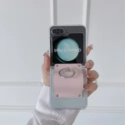 Samsung Galaxy Z Flip 6/5 – Funda con Anillo de Piel y PC