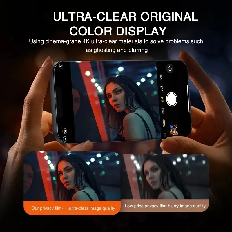 Protector de pantalla de vidrio templado antiespía para iPhone 11 12 13 14 15 16 17 Pro Max 14 15 16 Plus 16e, película de vidrio de aire, 4 Uds. - imagen 4