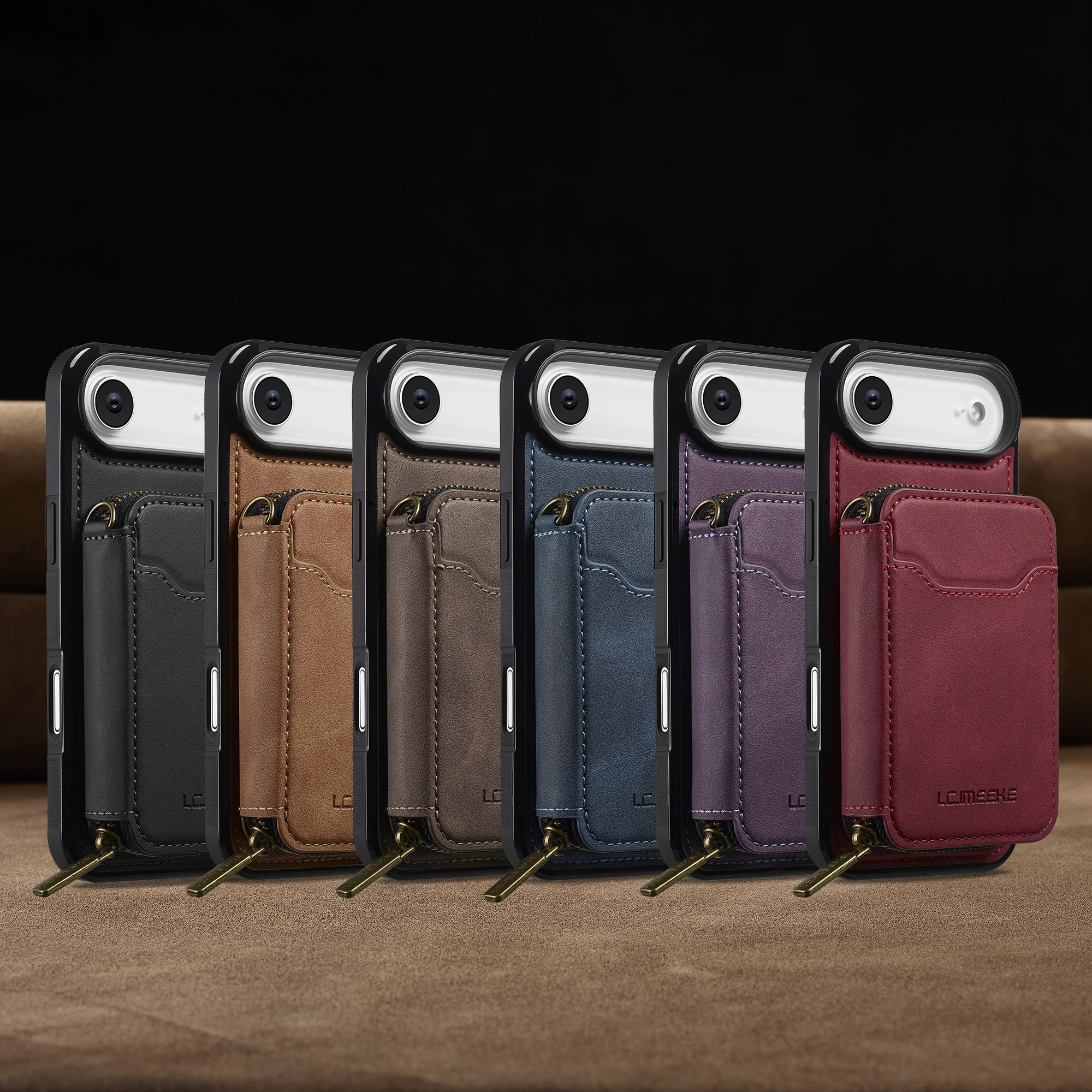 Funda de cuero tipo billetera Solt con tarjeta y cremallera magnética desmontable 2 en 1 para iPhone 17 Pro Max 16 Plus 15 14 13 12 para funda de bolsa Magsafe - imagen 4