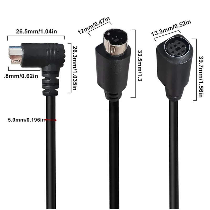 Mini conector hembra macho de ángulo de Cable de vídeo Din de 7 pines S, Cable macho a macho de ángulo de vídeo S para receptor de TV, TV, Monitor, proyecto - imagen 3