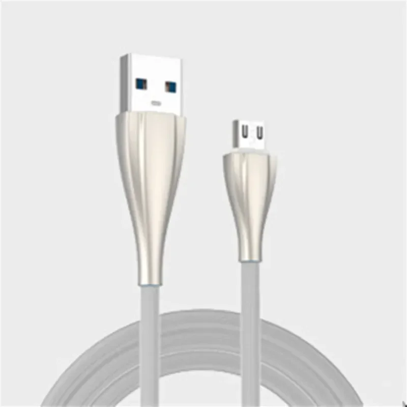 Cable USB tipo C para teléfono móvil, Cable de carga rápida de 2a y 1M, Micro USB, línea de USB-C para Samsung, Huawei con trenza azul, blanco y gris - imagen 5
