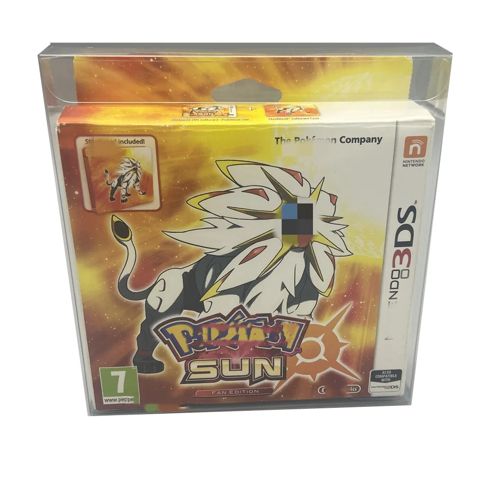 Protector de caja transparente para 3DS/Nintendo Pokemon/EUR, caja de almacenamiento TEP, carcasa de juego, vitrina transparente