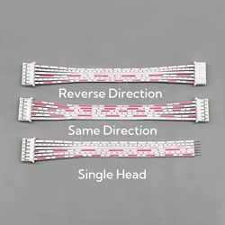 5 uds 10-100cm PH 2,0mm paso 2/3/4/5/6/7/8/9/10/11/12 Pin Cable de cinta rojo blanco cabezal simple/doble misma dirección/inverso