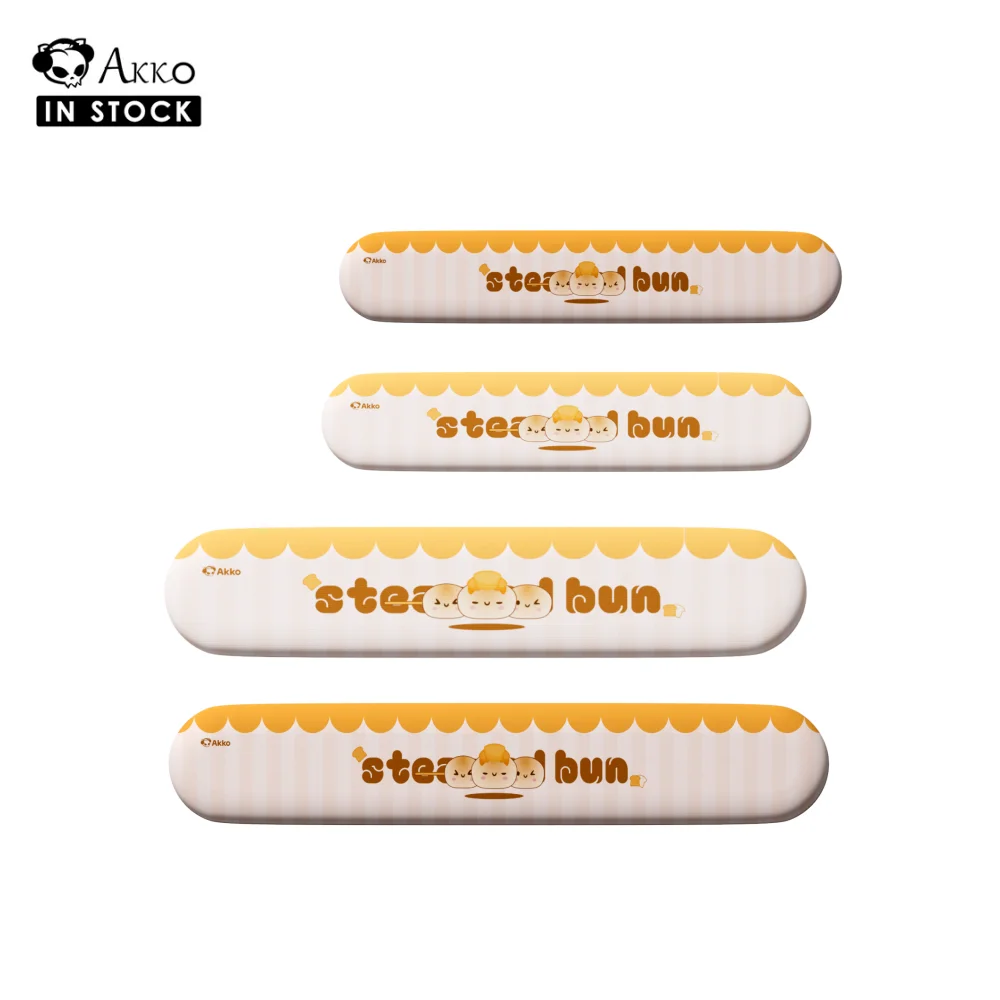 Akko-almohadilla para reposamuñecas para teclado, bollos de pudín, espuma suave ergonómica de Lycra + PU, fácil escritura, alivio del dolor, antideslizante para jugadores de oficina y hogar