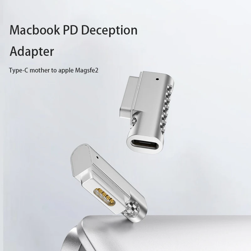 Conector adaptador USB C magnético tipo C a Magsafe 2, conector convertidor de enchufe de carga rápida PD para ordenador portátil para MacBook Air/Pro - imagen 3