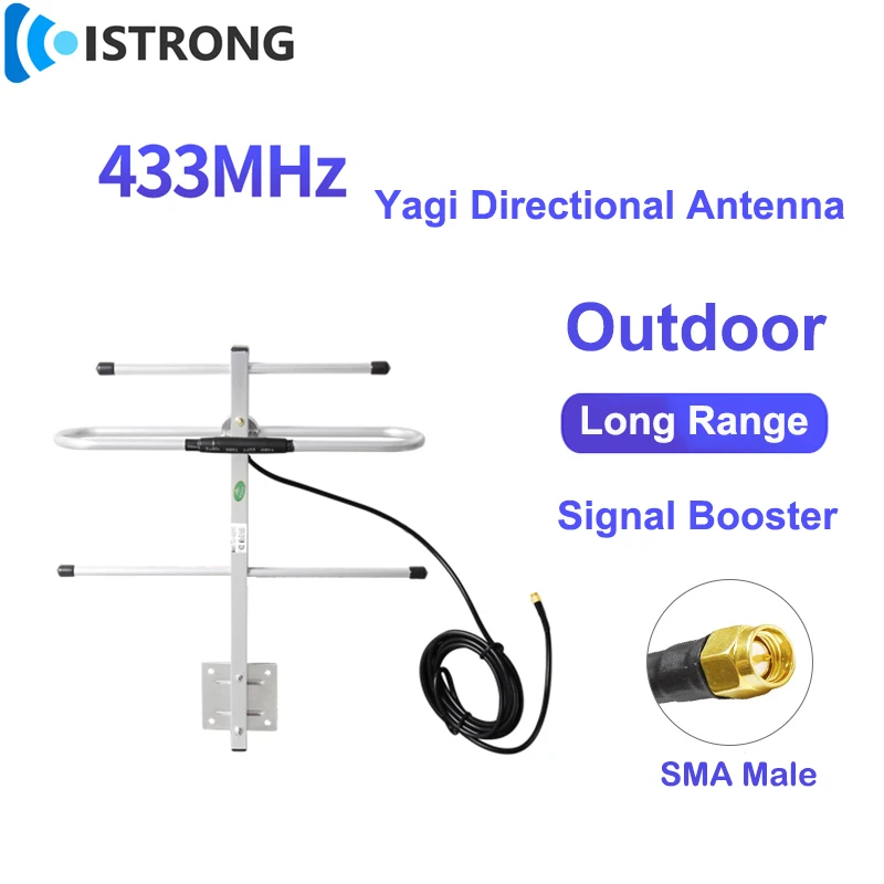 AMPLIFICADOR DE antena Yagi pasiva de 433MHz, antena direccional de largo alcance para exteriores, repetidor de datos inalámbrico, amplificador de señal de TV de Radio Ham - imagen 2