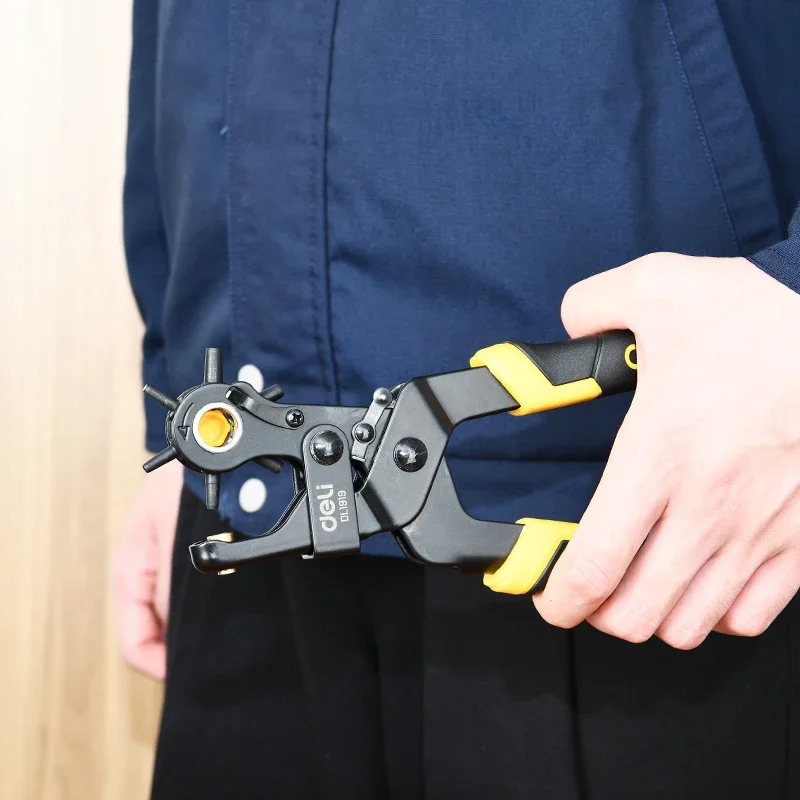 Deli-Alicates de perforación de correa, juego profesional de 9 pulgadas, máquina de coser giratoria, herramienta de bolsa, herramientas manuales - imagen 5