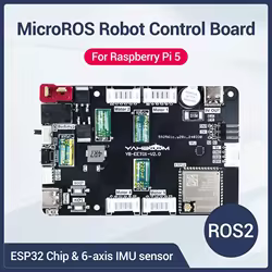 Placa de expansión de Robot Raspberry Pi 5, placa de Control ESP32 con interfaz de servomotor IMU PWM de 6 ejes, soporte de zumbador ROS2 MicroROS