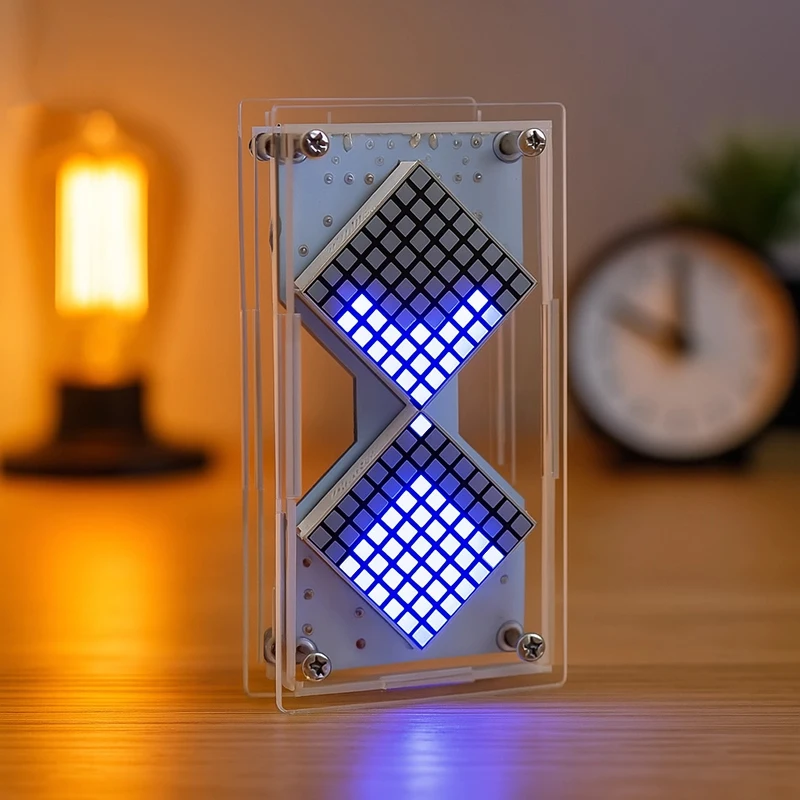 Cyberpunk DIY LED Matrix reloj de arena Sensor de gravedad cuenta regresiva reloj STEM proyecto de soldadura educativo para principiantes y adultos