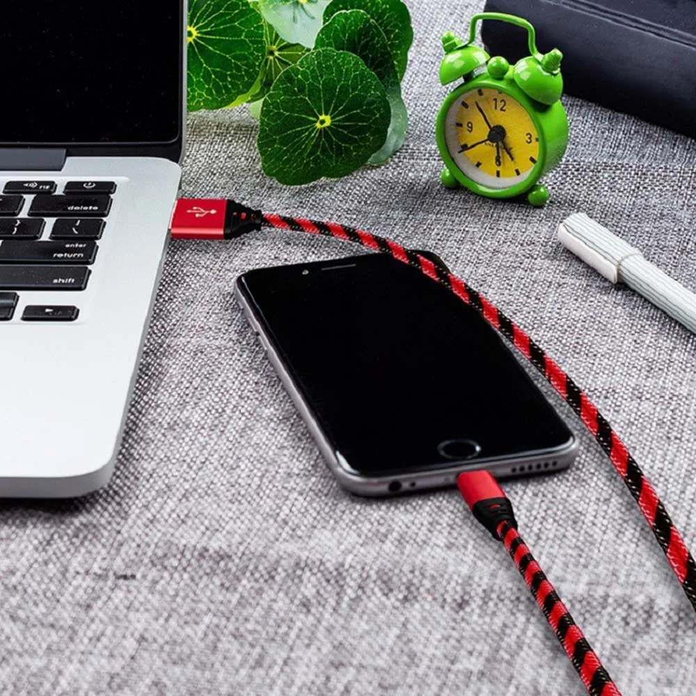 Cable cargador de alambre trenzado de nailon, Cable Micro USB, sincronización de fecha, carga rápida 2A para teléfono móvil Samsung A3/A5/A7A, Huawei y Android - imagen 2