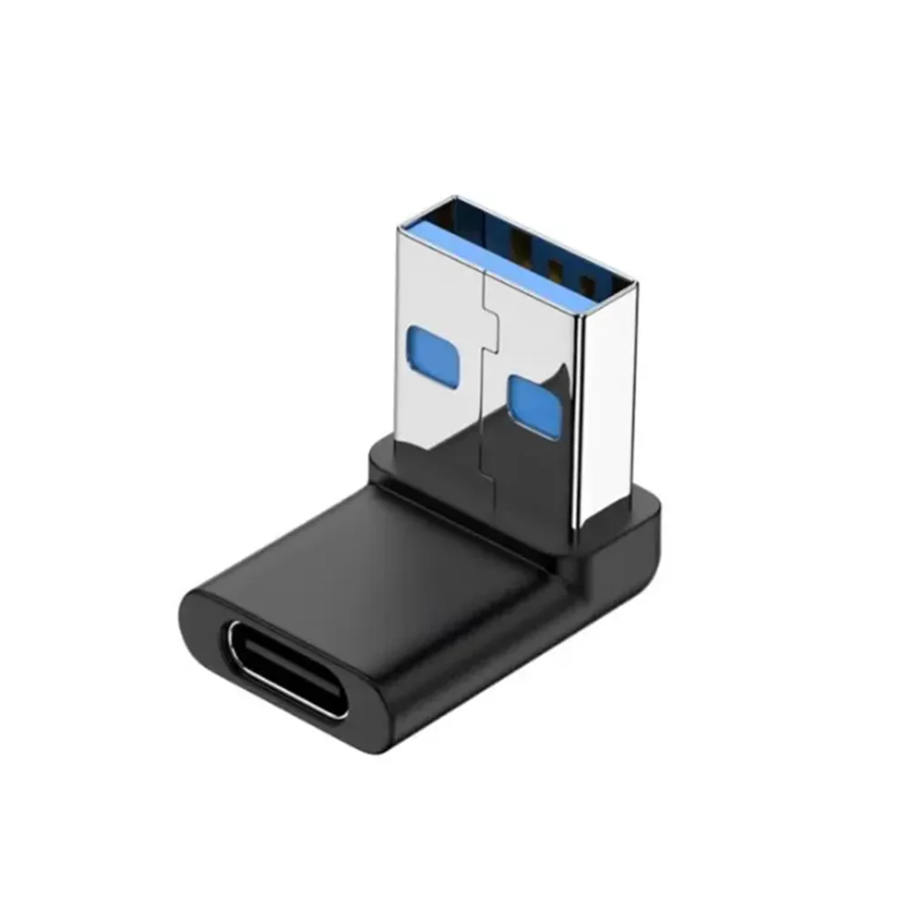 Adaptador de extensión USB 3,0 macho a tipo C hembra, ángulo recto de 90 grados, conector USB C hacia arriba y hacia abajo, 10Gbps para ordenador portátil