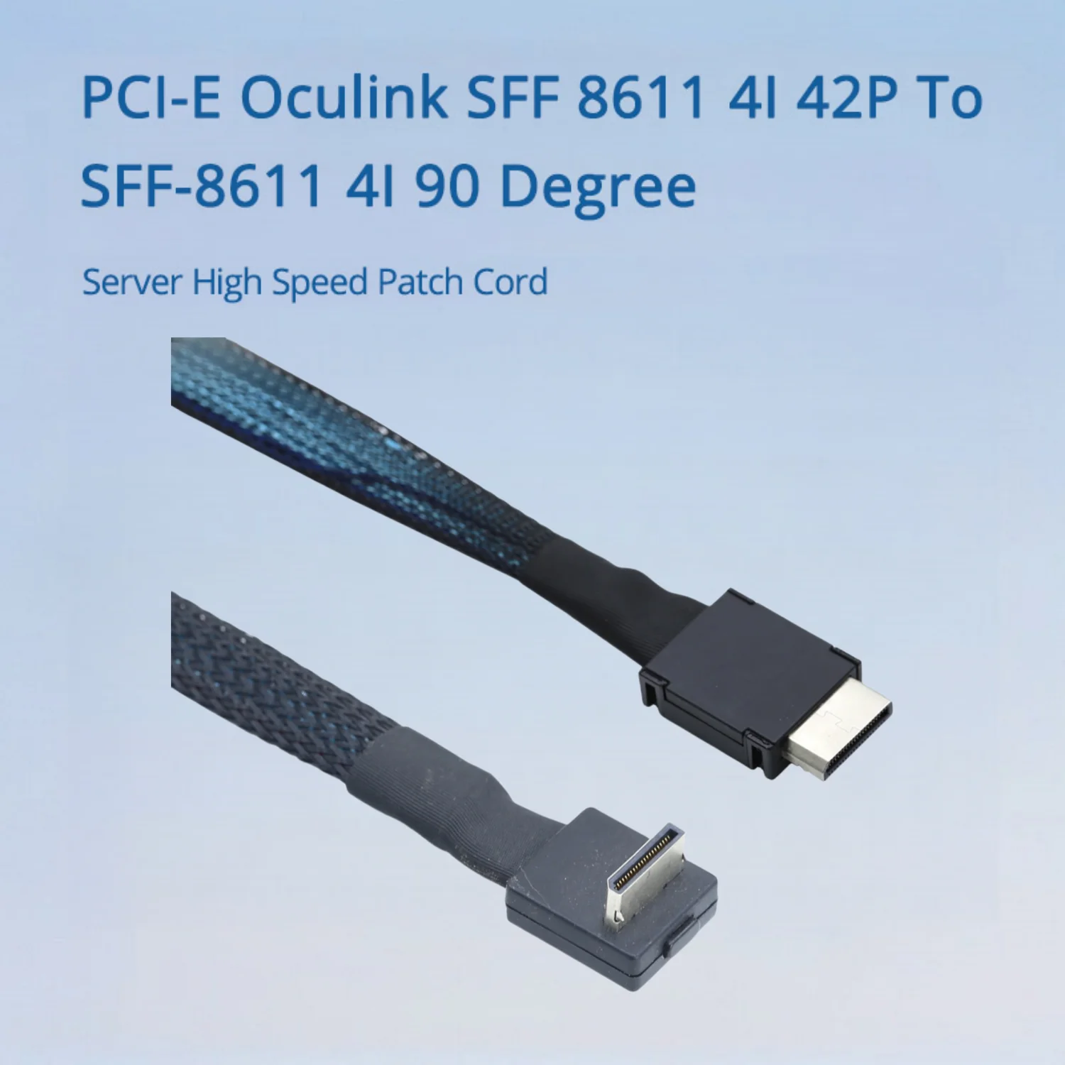 PCI-E Oculink SFF 8611 4I 42P a SFF-8611 4I Servidor de 90 grados Cable de conexión de alta velocidad Longitud opcional 0,5 M 1 M