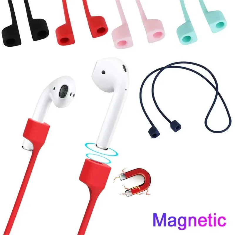 Auriculares magnéticos antipérdida de silicona, cuerda para Apple Airpods 4 Pro 3 2 1 Air Pods Pro3 Pro2, Cable deportivo inalámbrico para el cuello - imagen 2