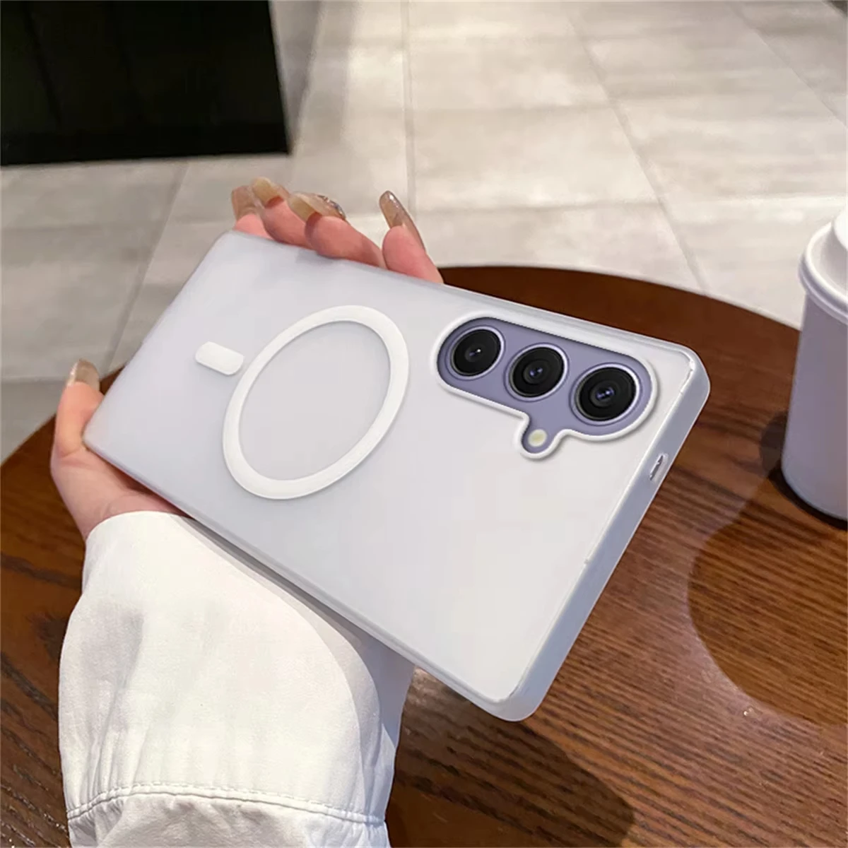 Funda de teléfono magnética mate para Samsung A56 5G A55 A54 A16 S25 Ultra S24 FE S23 S22 Plus A15 A36 A35 A26 A25 A05s A06 A14 - imagen 2