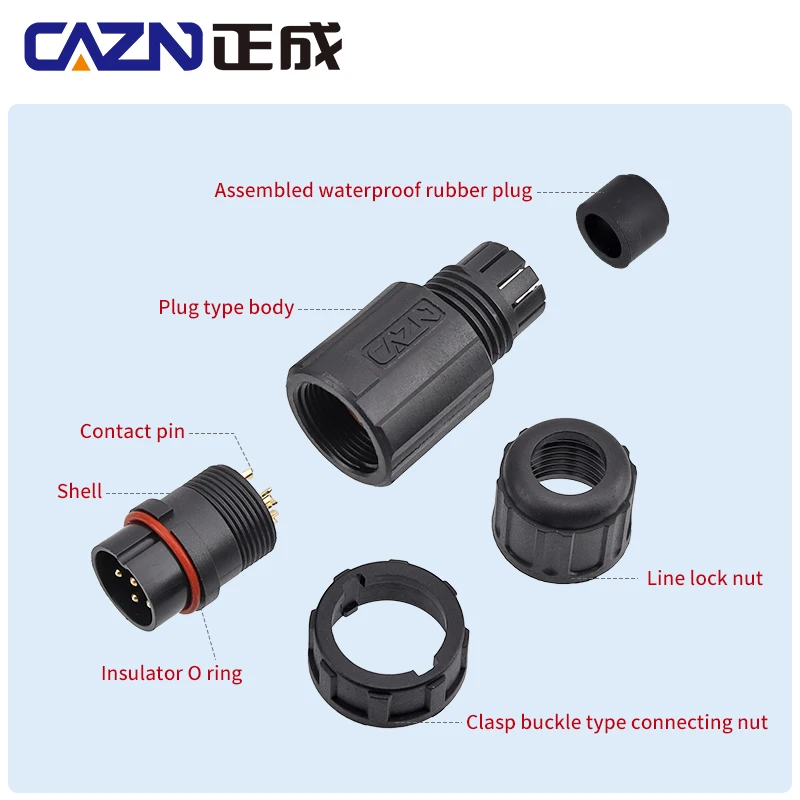 Conector de bayoneta E13 impermeable macho y hembra 2-18 pines enchufe de acoplamiento sobremolchado tipo IP67/IP68 para equipos optoelectrónicos - imagen 2