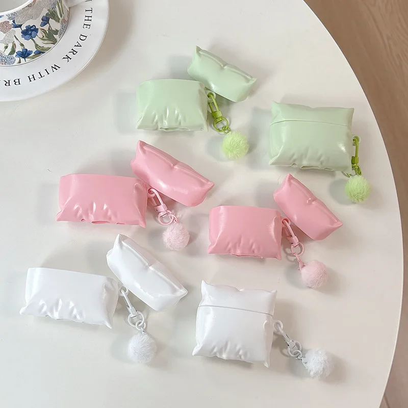 Para AirPods Pro2 4 3 2 1 Pro funda para auriculares almohada colorida 3D protectora de silicona con colgante funda para caja de auriculares ﻿ - imagen 2