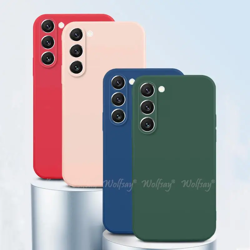Para Samsung Galaxy S23 funda de silicona líquida de goma lisa Capa Protector de TPU para Samsung S23 Plus Ultra S22 S21 FE funda - imagen 2
