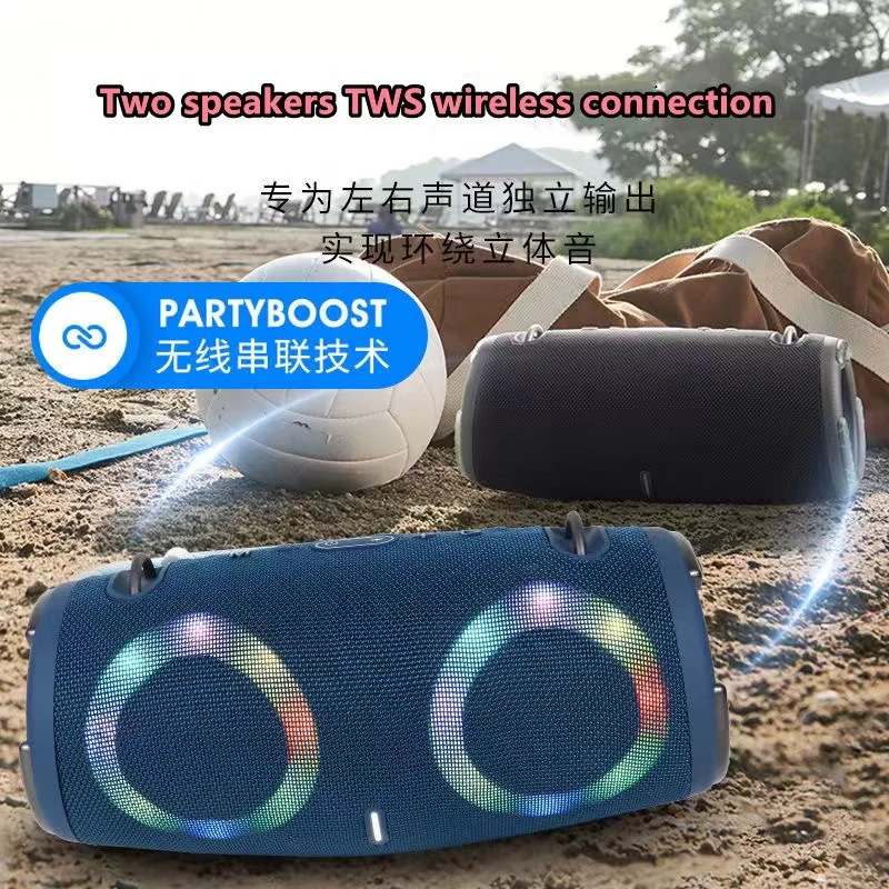 Altavoz Bluetooth portátil resistente al agua de 100W de alta potencia RGB luz colorida Subwoofer inalámbrico 360 estéreo envolvente TWS FM Boom Box - imagen 5