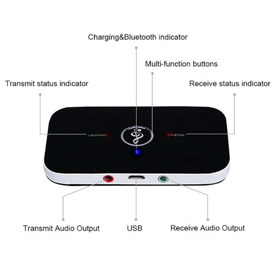Receptor y transmisor de Audio Bluetooth 5,0, conector auxiliar RCA de 3,5mm, Dongle USB, adaptador inalámbrico de música estéreo para kit de coche, PC, TV y auriculares - imagen 5