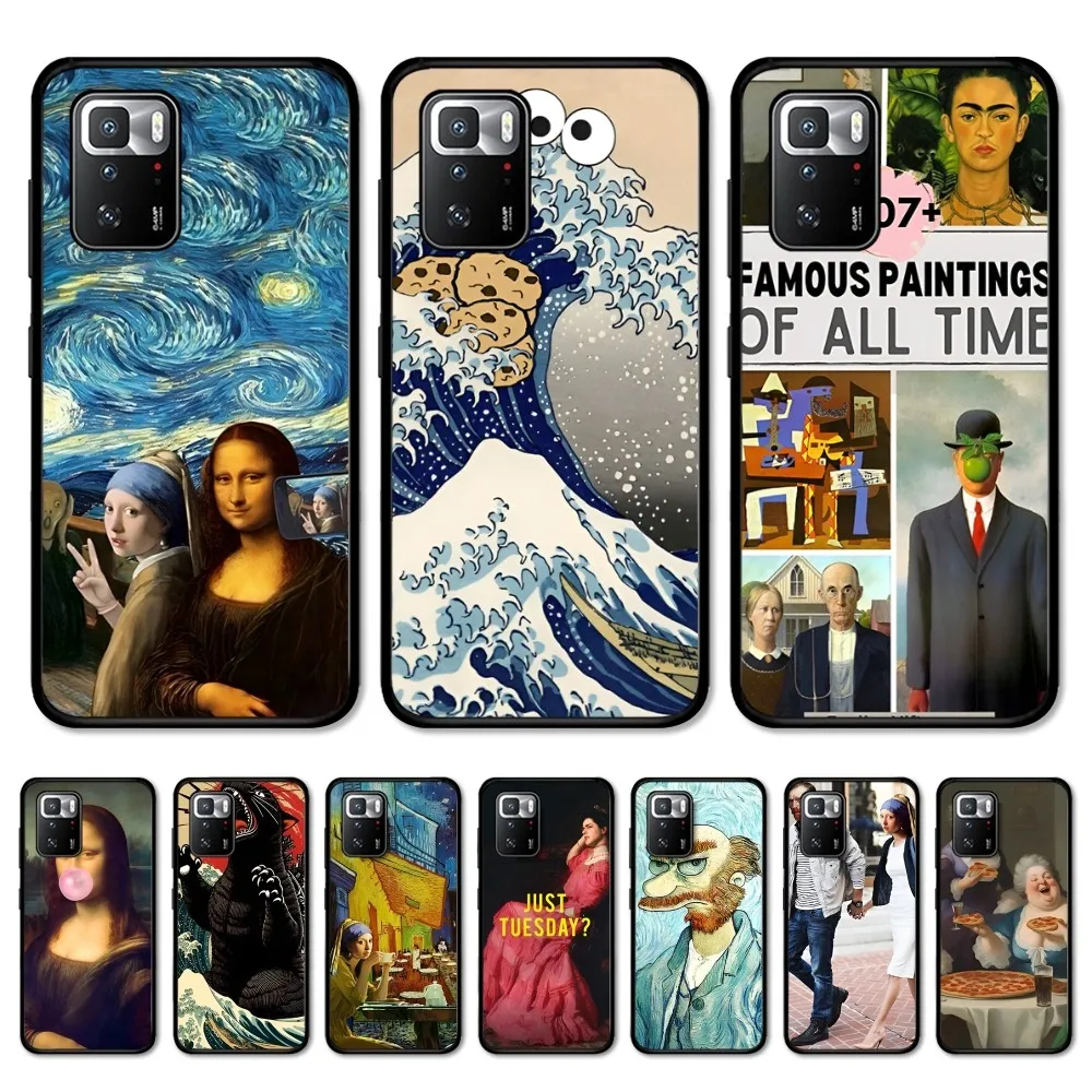 Funda de teléfono divertida de arte Mona Lisa para Redmi Note 4X5 A 6 7 8 T 9 9S 10 11S 11Epro Poco M3 Pro