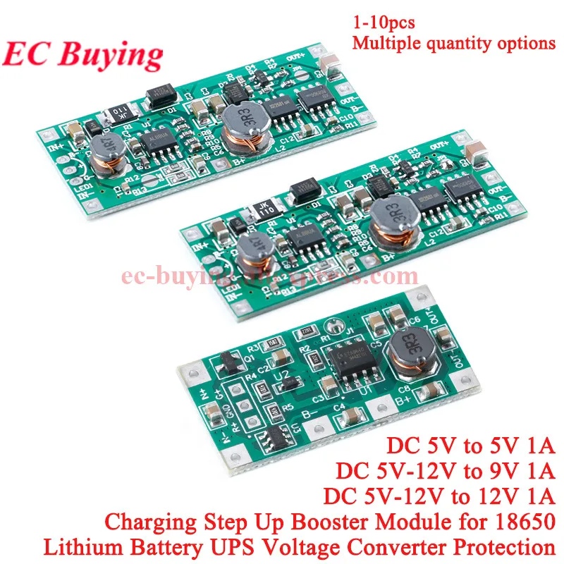 Convertidor DC-DC Boost 5V/9V/12V Batería 18650 Protección UPS - imagen 5