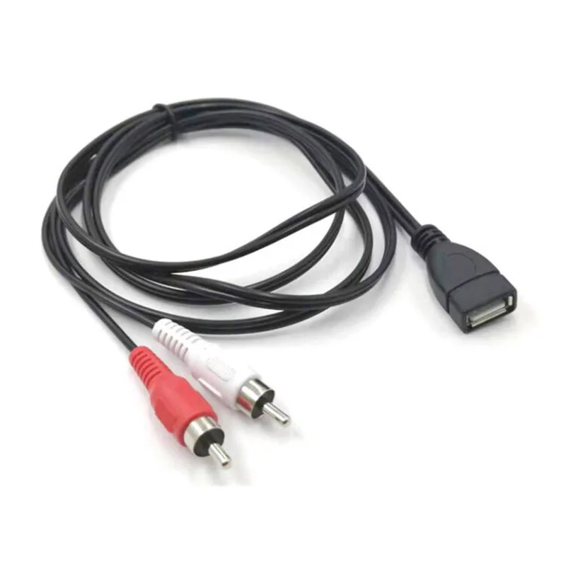 1,5 M USB 2,0 A hembra enchufe a 2 RCA macho conector Audio Video Cable de extensión adaptador A7 - imagen 3