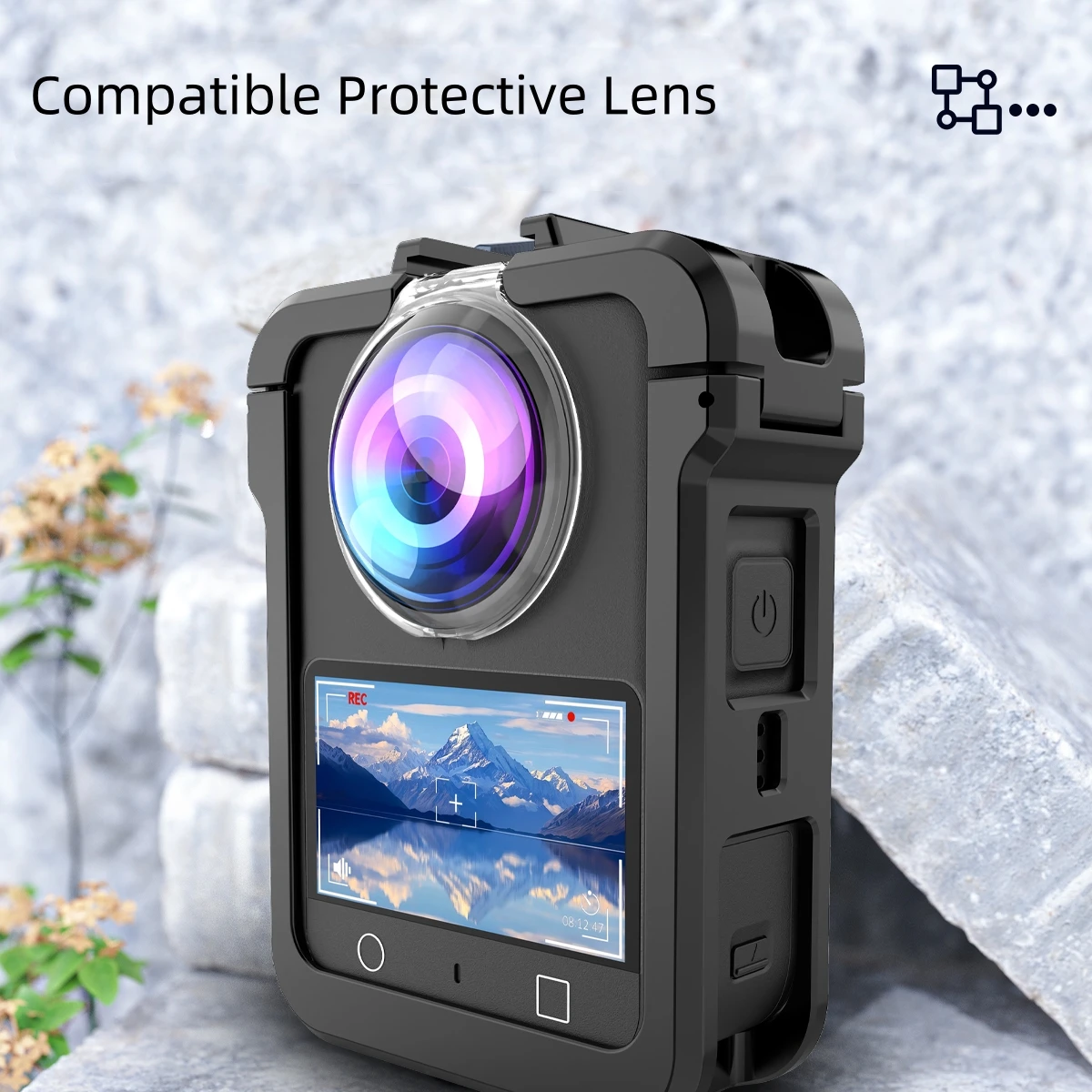 Funda protectora magnética con marco de plástico de liberación rápida para accesorios de cámara DJI OMSO 360 - imagen 3