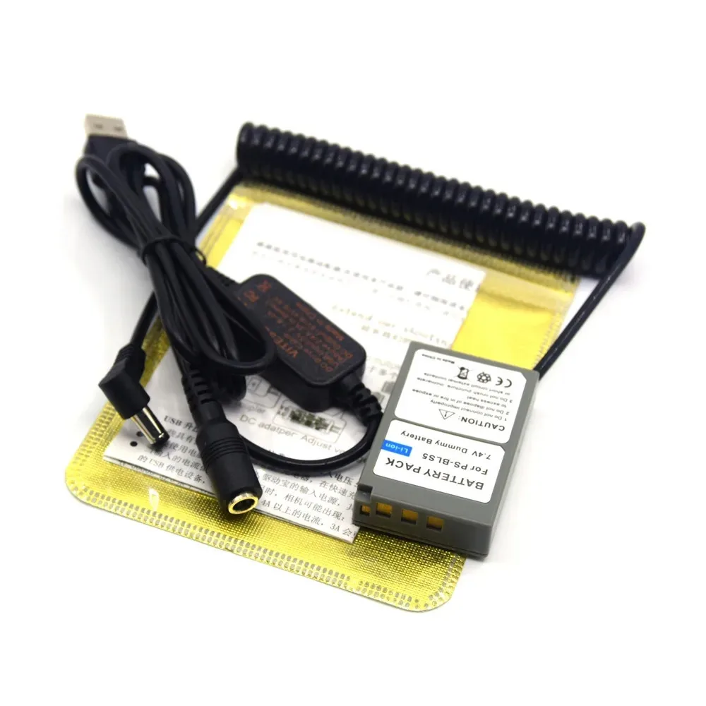 Batería simulada de PS-BLS5, acoplador de CC con cabezal macho y Cable USB para Olympus BLS-5, bolígrafo de OM-D, E-M10, E-PM2, E-PL2, E-PL5 - imagen 5